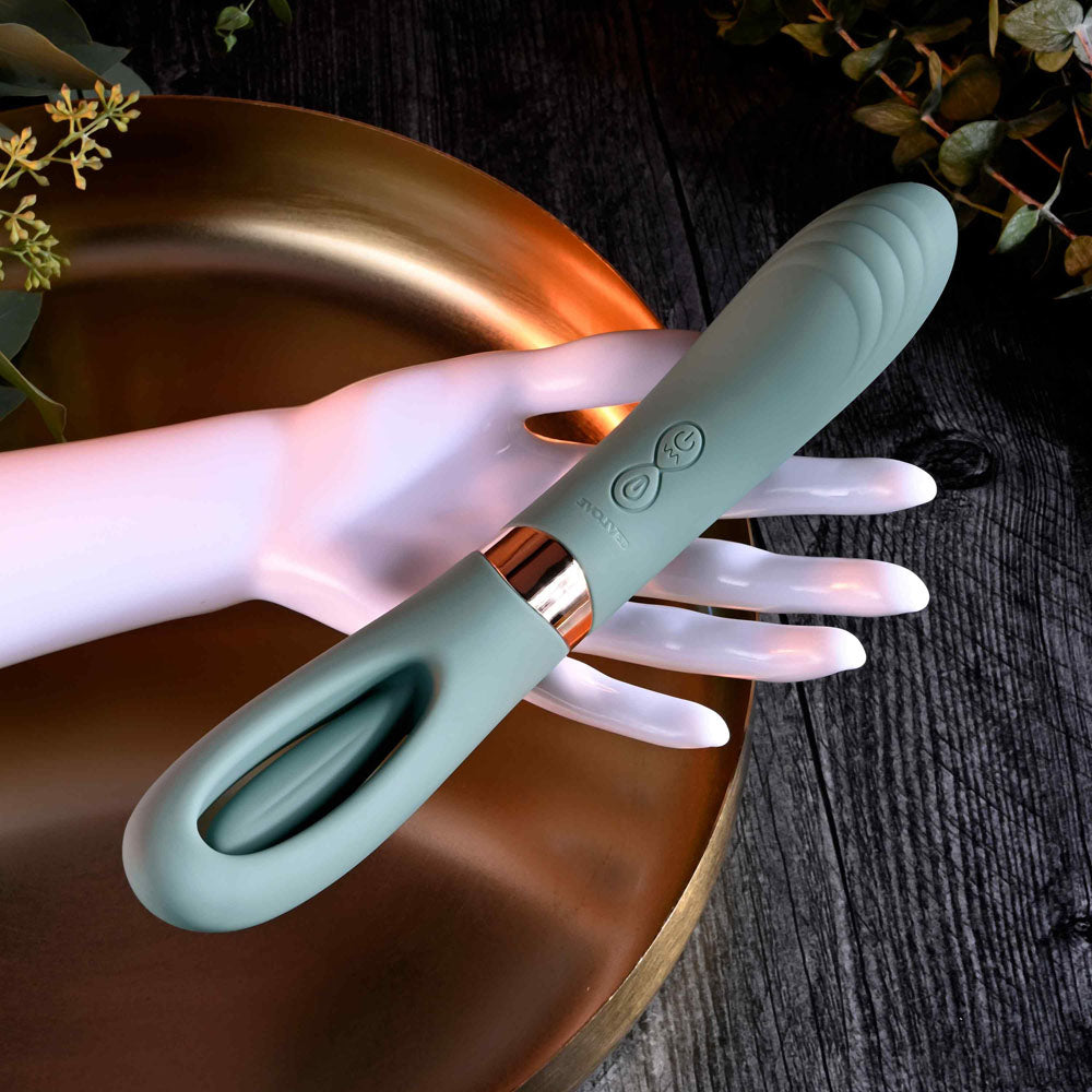 Buy Evolved CHICK FLICK - Olive Green 24 cm USB Rechargeable Vibrator with Flicking Tip at NZ’s Mega Adult Toys Store. Discover premium sex toys with discreet shipping at the best price in NZ