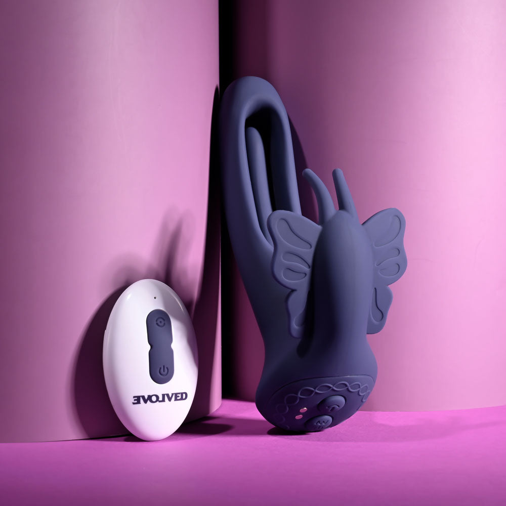 Buy Evolved LORD OF THE WINGS - Purple 15.2 cm USB Rechargeable Flapping Vibrator with Butterfly Stimulator at NZ’s Mega Adult Toys Store. Discover premium sex toys with discreet shipping at the best price in NZ