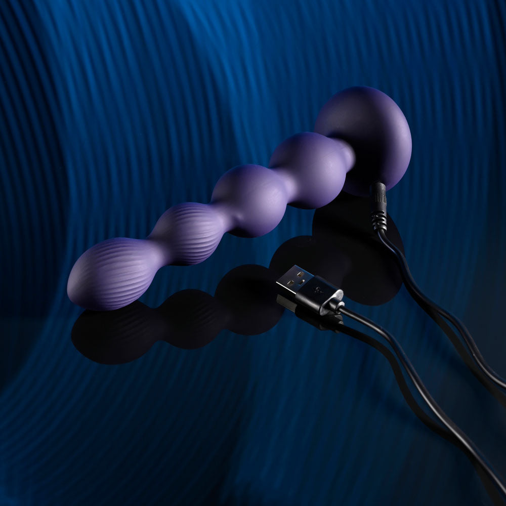 Buy Evolved PLEASURE ORBIT - Navy Blue 17.8 cm USB Rechargeable Twirling & Vibrating Anal Beads with Remote at NZ’s Mega Adult Toys Store. Discover premium sex toys with discreet shipping at the best price in NZ