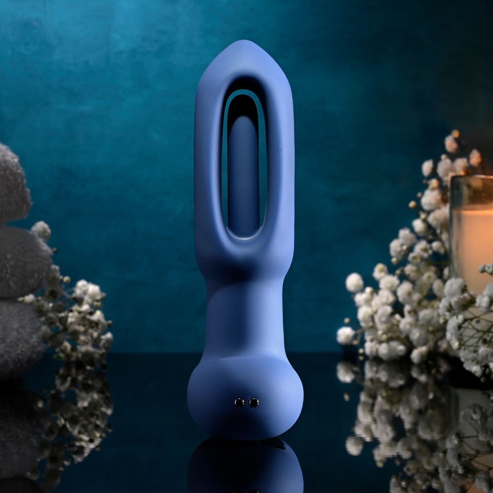 Buy Evolved THE FLAPPER - Blue 14 cm USB Rechargeable Vibrating and Flapping Butt Plug with Remote at NZ’s Mega Adult Toys Store. Discover premium sex toys with discreet shipping at the best price in NZ