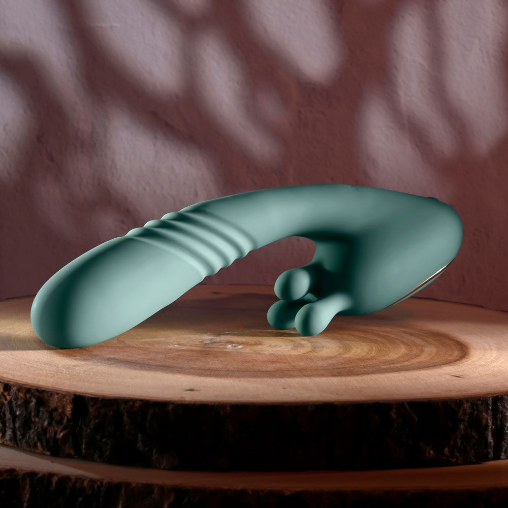 Buy Evolved THRUST INTO ECSTASY - Green 21 cm USB Rechargeable Thrusting & Rotating Vibrator at NZ’s Mega Adult Toys Store. Discover premium sex toys with discreet shipping at the best price in NZ