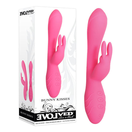 Buy Evolved Bunny Kisses - Pink 20 cm USB Rechargeable Rabbit Vibrator at NZ’s Mega Adult Toys Store. Discover premium sex toys with discreet shipping at the best price in NZ