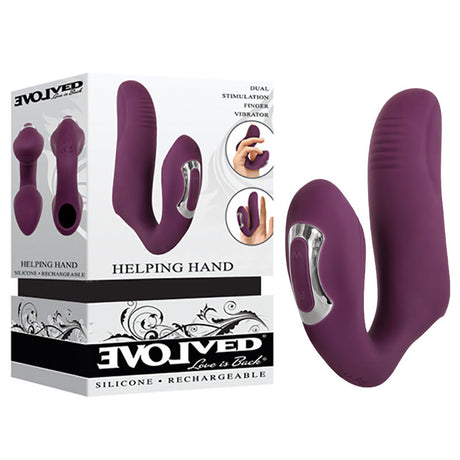 Buy Evolved Helping Hand - Purple USB Rechargeable Dual Finger Stimulator at NZ’s Mega Adult Toys Store. Discover premium sex toys with discreet shipping at the best price in NZ