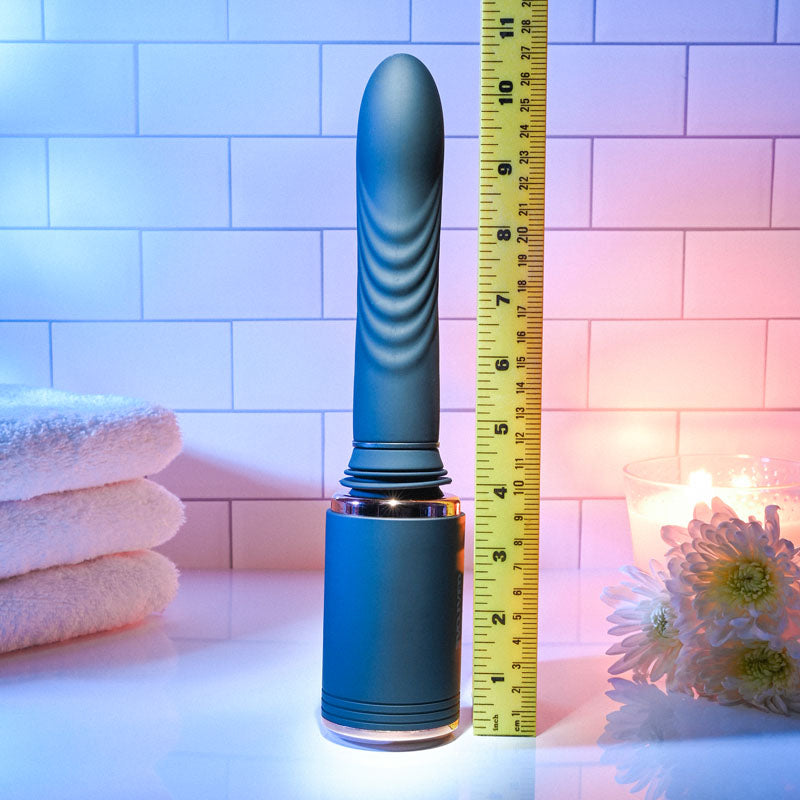 Buy Evolved TOO HOT TO HANDLE - Black USB Rechargeable Thrusting Vibe with Stand at NZ’s Mega Adult Toys Store. Discover premium sex toys with discreet shipping at the best price in NZ