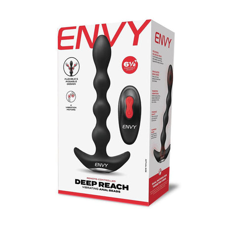 Buy Envy Deep Reach Vibrating Anal Beads - Black 17.8 cm USB Rechargeable Vibrating Anal Beads with Wireless Remote at NZ’s Mega Adult Toys Store. Discover premium sex toys with discreet shipping at the best price in NZ