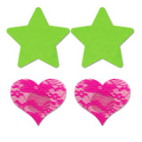 Buy GLOW Fashion Pasties Set - Solid Neon Green & Pink - 2 Sets Included at NZ’s Mega Adult Toys Store. Discover premium sex toys with discreet shipping at the best price in NZ