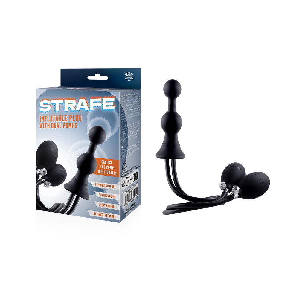 Buy Strafe - Black Inflatable Butt Plug with Dual Hand Pumps at NZ’s Mega Adult Toys Store. Discover premium sex toys with discreet shipping at the best price in NZ