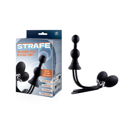 Buy Strafe - Black Inflatable Butt Plug with Dual Hand Pumps at NZ’s Mega Adult Toys Store. Discover premium sex toys with discreet shipping at the best price in NZ