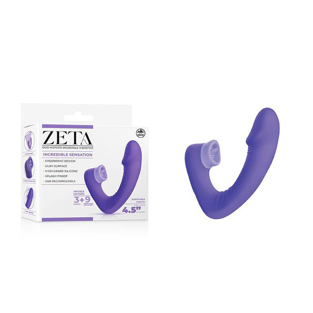 Buy Zeta Duo Motor Wearable Vibrator - Purple 11.4 cm USB Rechargeable Vibrator with Flicking Clitoral Stimulator at NZ’s Mega Adult Toys Store. Discover premium sex toys with discreet shipping at the best price in NZ