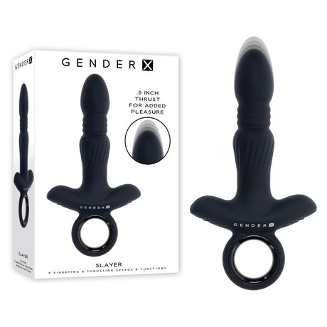 Buy Gender X SLAYER - Black 20 cm USB Rechargeable Thrusting Vibrating Butt Plug at NZ’s Mega Adult Toys Store. Discover premium sex toys with discreet shipping at the best price in NZ