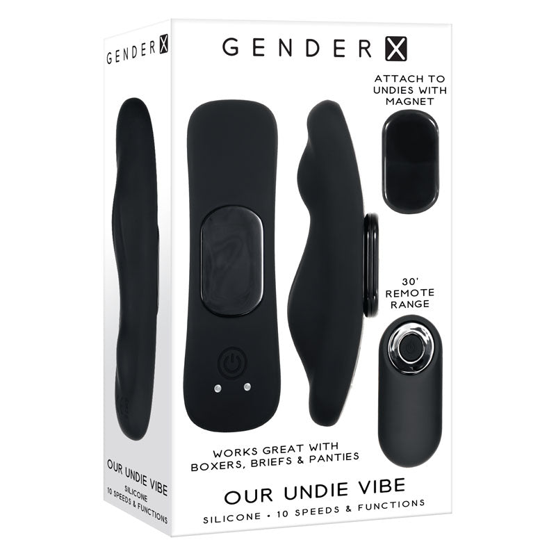 Buy Gender X OUR UNDIE VIBE - Black USB Rechargeable Panty Vibe at NZ’s Mega Adult Toys Store. Discover premium sex toys with discreet shipping at the best price in NZ