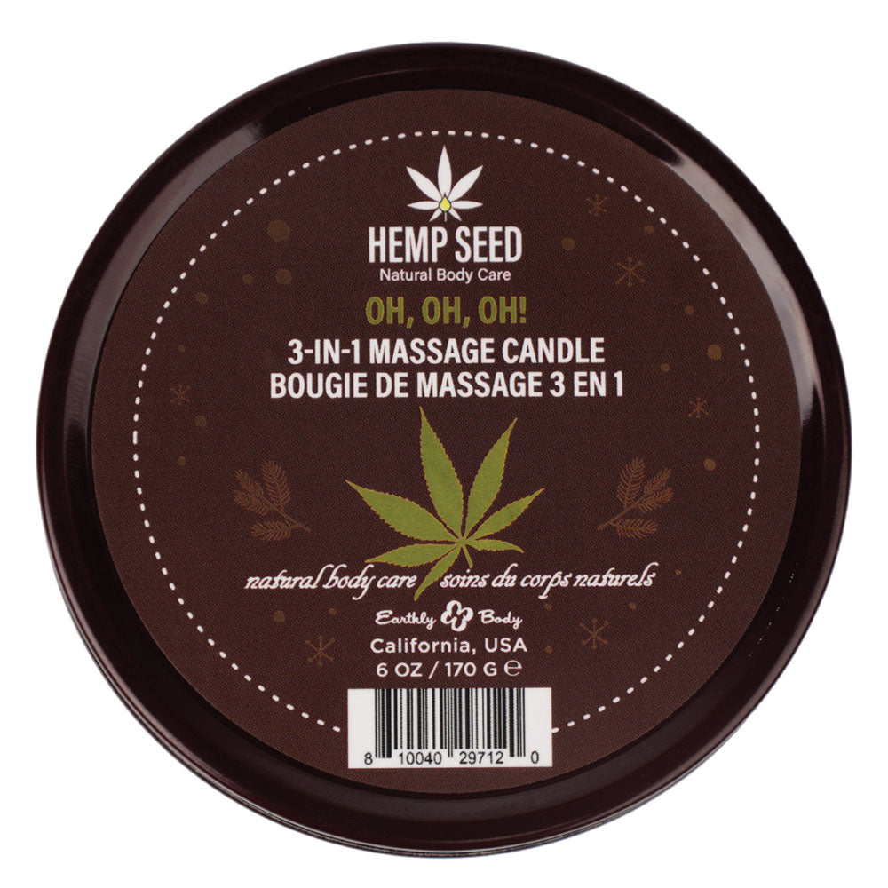 Buy Hemp Seed 3 - In - 1 Massage Candle - Oh! Oh! Oh! - Amber Musk, Warm Tobacco, Caramel Strands - 170 g at NZ’s Mega Adult Toys Store. Discover premium sex toys with discreet shipping at the best price in NZ