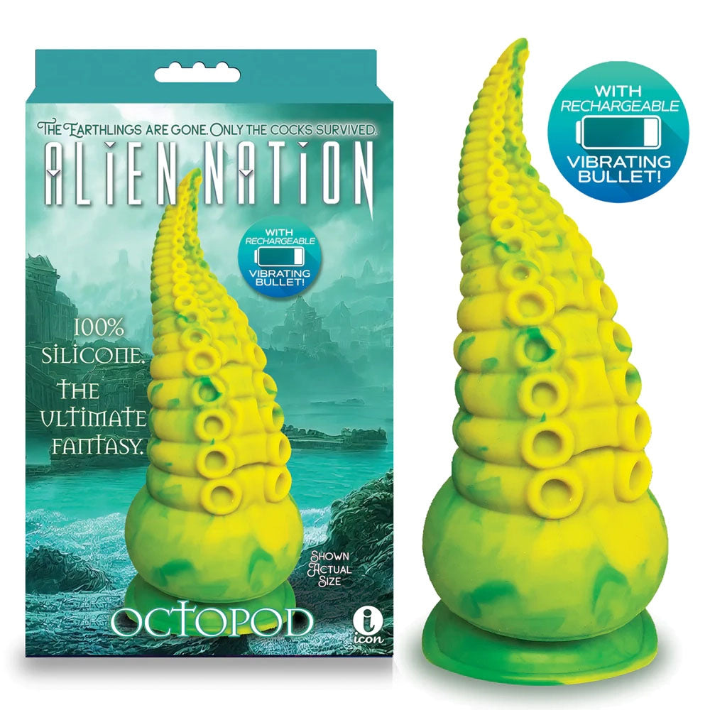 Buy Alien Nation - Octopod - Yellow/Green 22.9 cm USB Rechargeable Vibrating Fantasy Dong at NZ’s Mega Adult Toys Store. Discover premium sex toys with discreet shipping at the best price in NZ