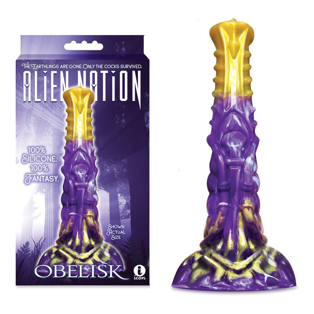 Buy Alien Nation - Obelisk - Purple/Gold 22.2 cm Fantasy Dong at NZ’s Mega Adult Toys Store. Discover premium sex toys with discreet shipping at the best price in NZ