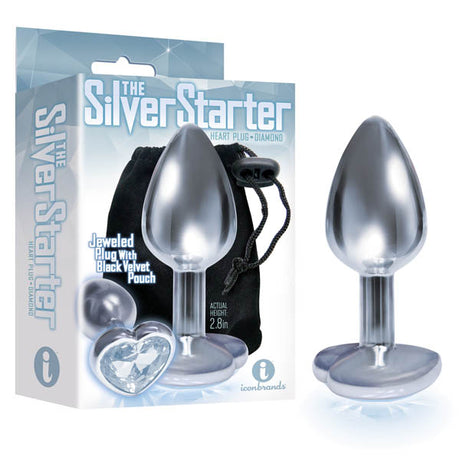 Buy The Silver Starter - Silver 7.1 cm (2.8'') Butt Plug with Clear Heart Jewel at NZ’s Mega Adult Toys Store. Discover premium sex toys with discreet shipping at the best price in NZ