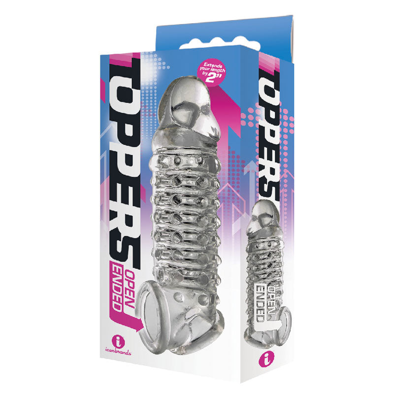 Buy The 9's Toppers Open Ended - Clear Penis Extension Sleeve at NZ’s Mega Adult Toys Store. Discover premium sex toys with discreet shipping at the best price in NZ