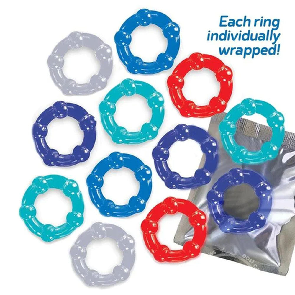 Buy Baller's Dozen - Beaded - Individually Wrapped Cock Rings - Pack of 12 at NZ’s Mega Adult Toys Store. Discover premium sex toys with discreet shipping at the best price in NZ