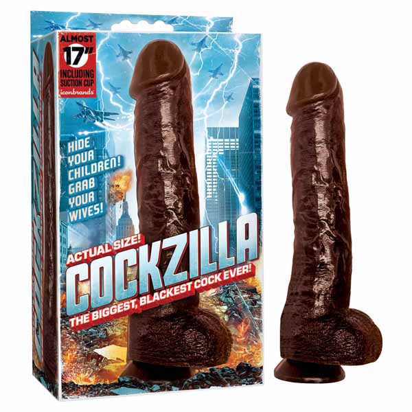 Buy Cockzilla - Black 43 cm (17'') Dong at NZ’s Mega Adult Toys Store. Discover premium sex toys with discreet shipping at the best price in NZ