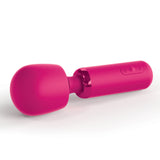 Introducing the JimmyJane Exona - Pink 18.3 cm USB Rechargeable Massage Wand: an ergonomic massager with a smooth, rounded head and flexible neck for clitoral stimulation. Its glossy handle features convenient controls, and its sleek design blends matte and shiny finishes elegantly.