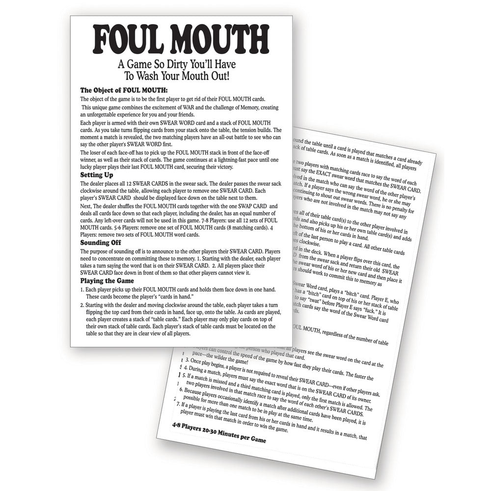 Buy Foul Mouth - Novelty Card Game at NZ’s Mega Adult Toys Store. Discover premium sex toys with discreet shipping at the best price in NZ