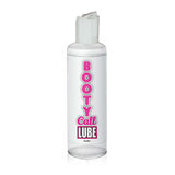 A 120 ml Booty Call Lube - Water Based Lubricant bottle is displayed on a white background, featuring a white cap and bold pink and black branding. The product name is prominently shown both vertically and horizontally for easy recognition.