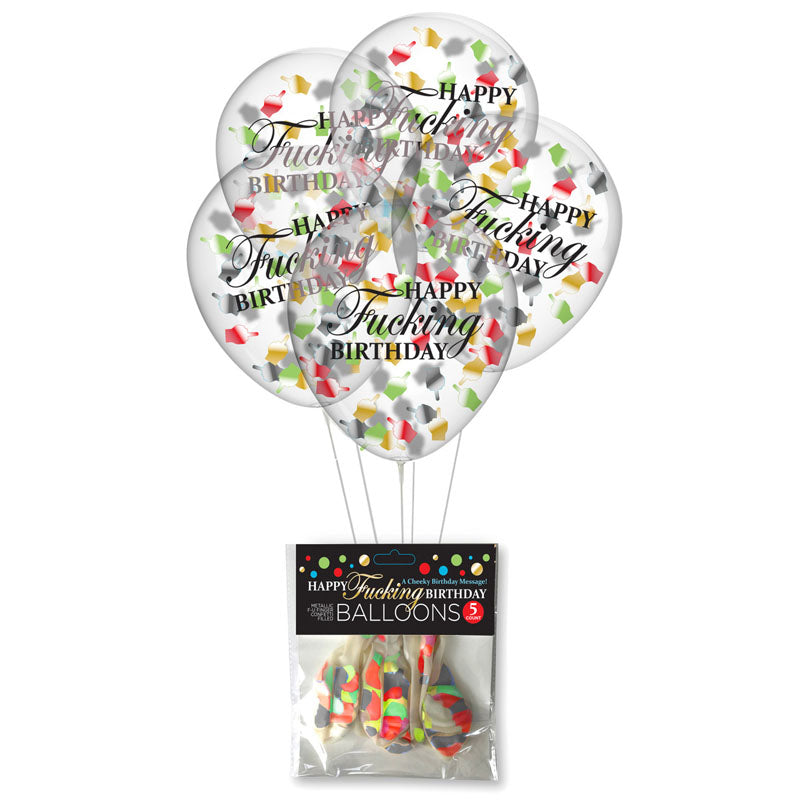 Buy Happy Fucking Birthday Confetti Balloons - Party Balloons - Set of 5 at NZ’s Mega Adult Toys Store. Discover premium sex toys with discreet shipping at the best price in NZ