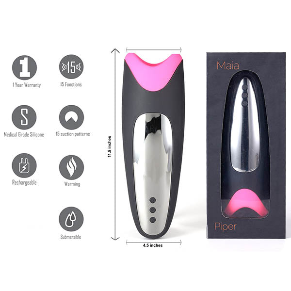 Buy Maia Piper - USB Rechargeable Heating & Vibrating Masturbator at NZ’s Mega Adult Toys Store. Discover premium sex toys with discreet shipping at the best price in NZ