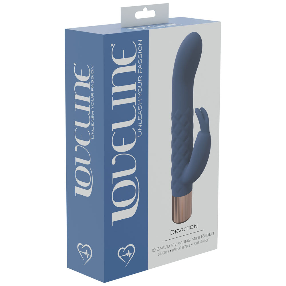 Buy LOVELINE Devotion - Blue - Blue 14.2 cm USB Rechargeable Rabbit Vibrator at NZ’s Mega Adult Toys Store. Discover premium sex toys with discreet shipping at the best price in NZ