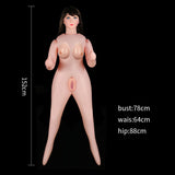 Image of the Victoria Horny Boobie Doll, an inflatable love doll on a black background. This lifelike female figure features realistic silicone breasts, painted facial details, and dark hair. Dimensions: height 152 cm, bust 78 cm, waist 64 cm, hip 88 cm.