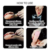 Four instructional images for the Cumming Softee Soft Ejaculation Cock 8 with Balls - Flesh show: top left, disconnecting the silicone tube from the bulbs nozzle; top right, squeezing the bulb over a glass of water; bottom left, connecting the nozzle to the tube; bottom right, squeezing to squirt liquid.