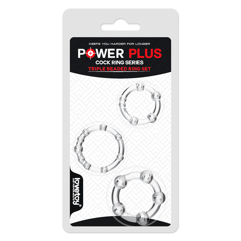 Buy Power Plus Triple Beaded Ring Set - Clear Cock Rings - Set of 3 at NZ’s Mega Adult Toys Store. Discover premium sex toys with discreet shipping at the best price in NZ