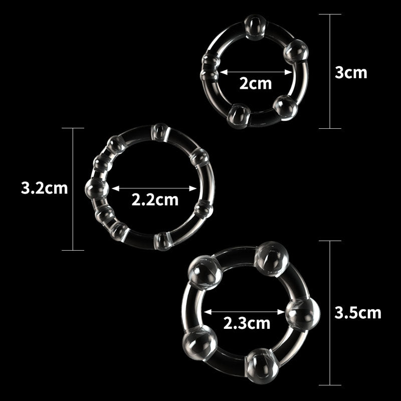 Buy Power Plus Triple Beaded Ring Set - Clear Cock Rings - Set of 3 at NZ’s Mega Adult Toys Store. Discover premium sex toys with discreet shipping at the best price in NZ