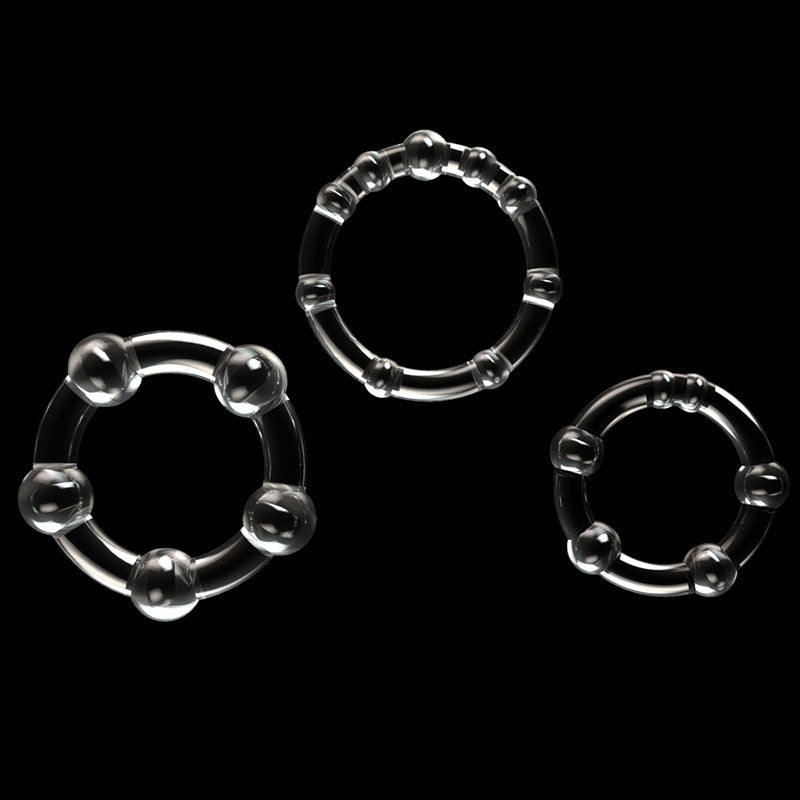 Buy Power Plus Triple Beaded Ring Set - Clear Cock Rings - Set of 3 at NZ’s Mega Adult Toys Store. Discover premium sex toys with discreet shipping at the best price in NZ