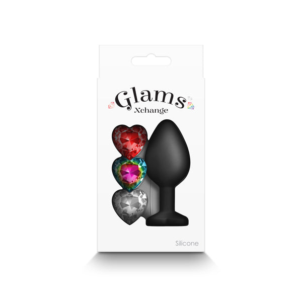 Buy Glams Xchange Heart - Medium - Black Medium Butt Plug with Interchangeable Heart Gems at NZ’s Mega Adult Toys Store. Discover premium sex toys with discreet shipping at the best price in NZ