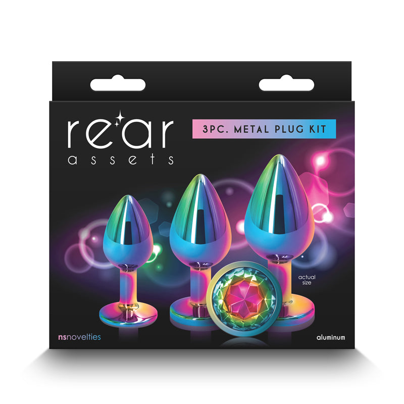 Buy Rear Assets Trainer Kit - Multicolour - Rainbow - Multi Coloured Metallic Butt Plugs with Rainbow Gems - Set of 3 Sizes at NZ’s Mega Adult Toys Store. Discover premium sex toys with discreet shipping at the best price in NZ