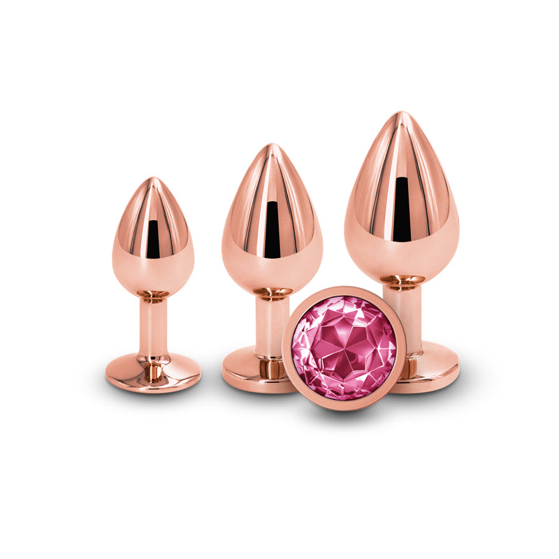 Buy Rear Assets Trainer Kit - Rose Gold - Pink - Rose Gold Metallic Butt Plugs with Pink Gems - Set of 3 Sizes at NZ’s Mega Adult Toys Store. Discover premium sex toys with discreet shipping at the best price in NZ