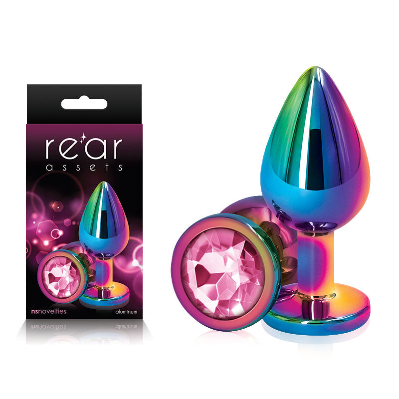 Buy Rear Assets Multi Coloured Medium - Multi Coloured Medium Metal Butt Plug with Pink Gem Base at NZ’s Mega Adult Toys Store. Discover premium sex toys with discreet shipping at the best price in NZ