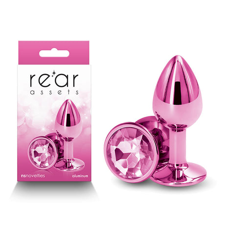 Buy Rear Assets - Small - Pink - Pink 7.1 cm Small Metal Butt Plug with Pink Round Gem Base at NZ’s Mega Adult Toys Store. Discover premium sex toys with discreet shipping at the best price in NZ