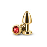 Buy Rear Assets Petite - Gold with Red Gem - Gold 6 cm Metal Butt Plug with Red Round Gem Base at NZ’s Mega Adult Toys Store. Discover premium sex toys with discreet shipping at the best price in NZ