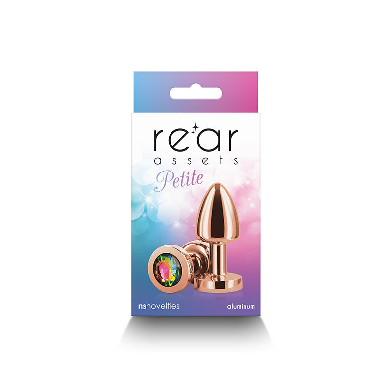 Buy Rear Assets Petite - Rose Gold with Rainbow Gem - Rose Gold 6 cm Metal Butt Plug with Rainbow Round Gem Base at NZ’s Mega Adult Toys Store. Discover premium sex toys with discreet shipping at the best price in NZ