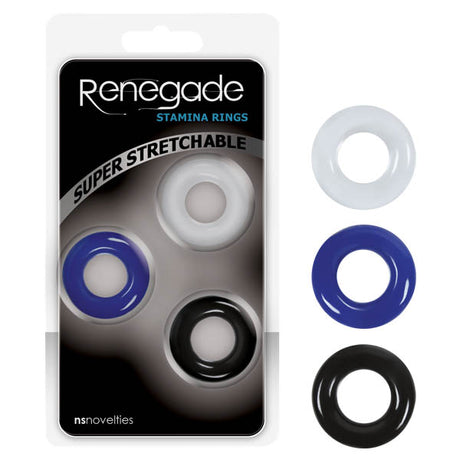 Buy Renegade Stamina Rings - Coloured Cock Rings - Set of 3 at NZ’s Mega Adult Toys Store. Discover premium sex toys with discreet shipping at the best price in NZ