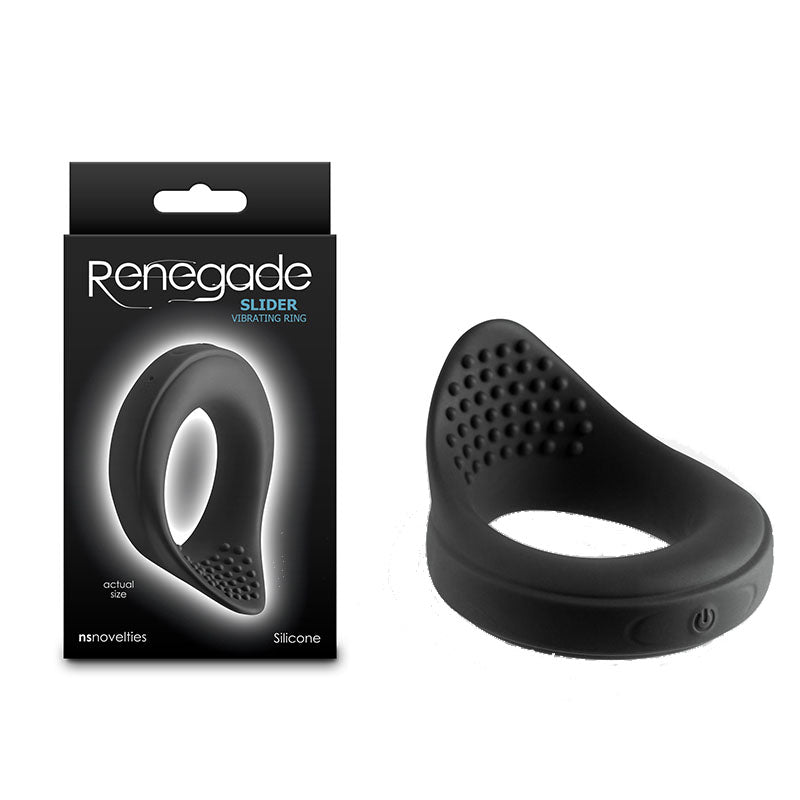 Buy Renegade Slider - Black - Black USB Rechargeable Vibrating Cock Ring at NZ’s Mega Adult Toys Store. Discover premium sex toys with discreet shipping at the best price in NZ