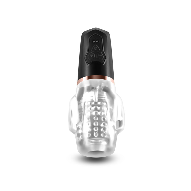 Buy Renegade Avenger - Clear/Black USB Rechargeable Sucking Masturbator at NZ’s Mega Adult Toys Store. Discover premium sex toys with discreet shipping at the best price in NZ