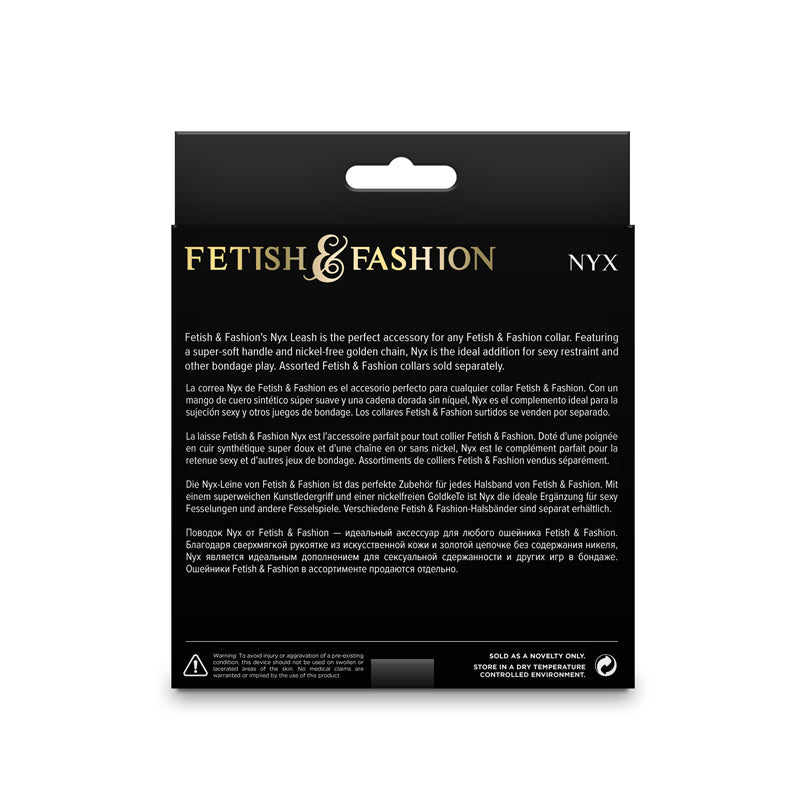 Buy Fetish & Fashion - Nyx Leash - Black/Gold Leash at NZ’s Mega Adult Toys Store. Discover premium sex toys with discreet shipping at the best price in NZ