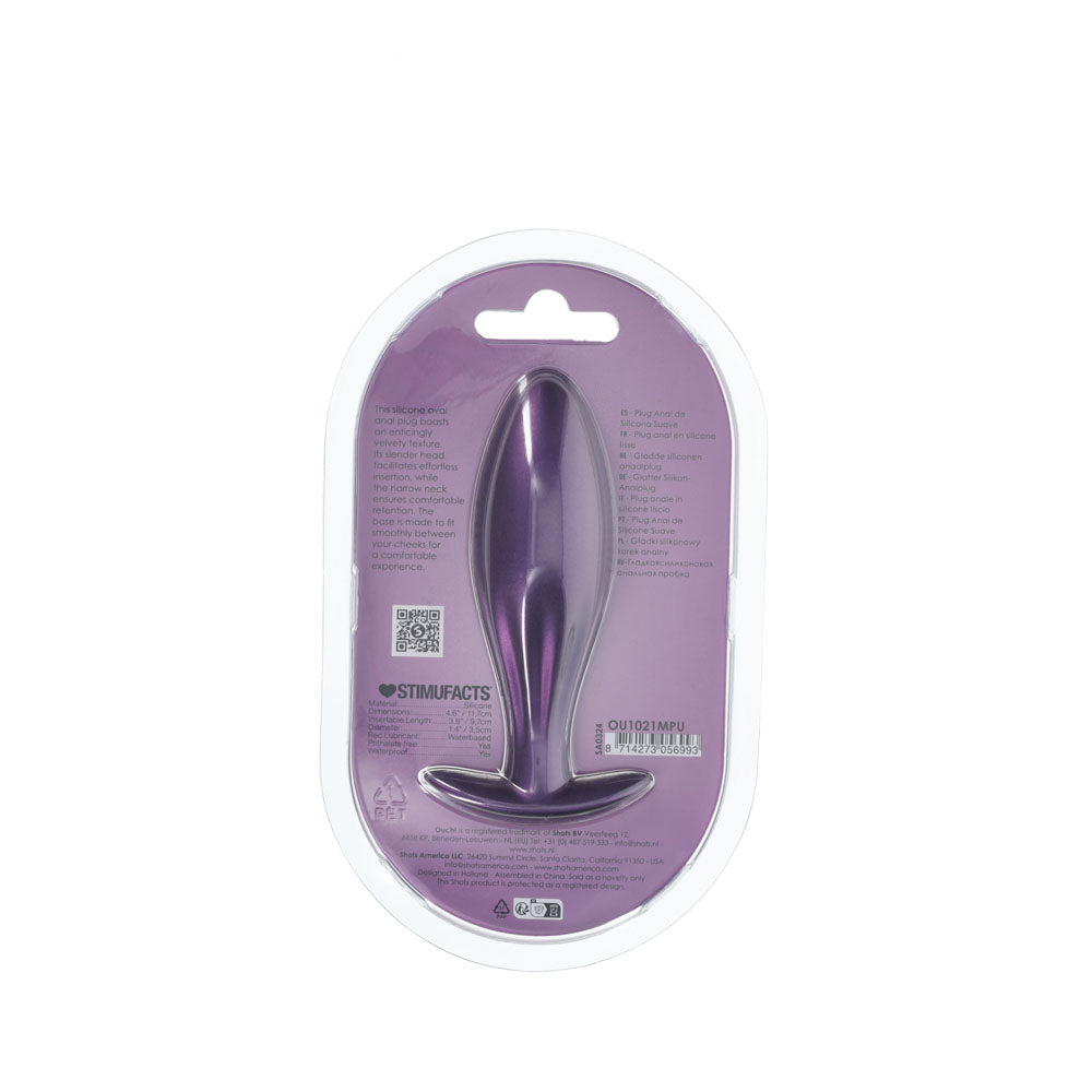 Buy OUCH! Oval Anal Plug - Metallic Purple - Metallic Purple 11.7 cm Butt Plug at NZ’s Mega Adult Toys Store. Discover premium sex toys with discreet shipping at the best price in NZ