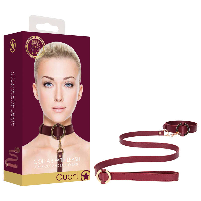 Buy OUCH! Halo - Collar With Leash - Burgundy Restraint at NZ’s Mega Adult Toys Store. Discover premium sex toys with discreet shipping at the best price in NZ