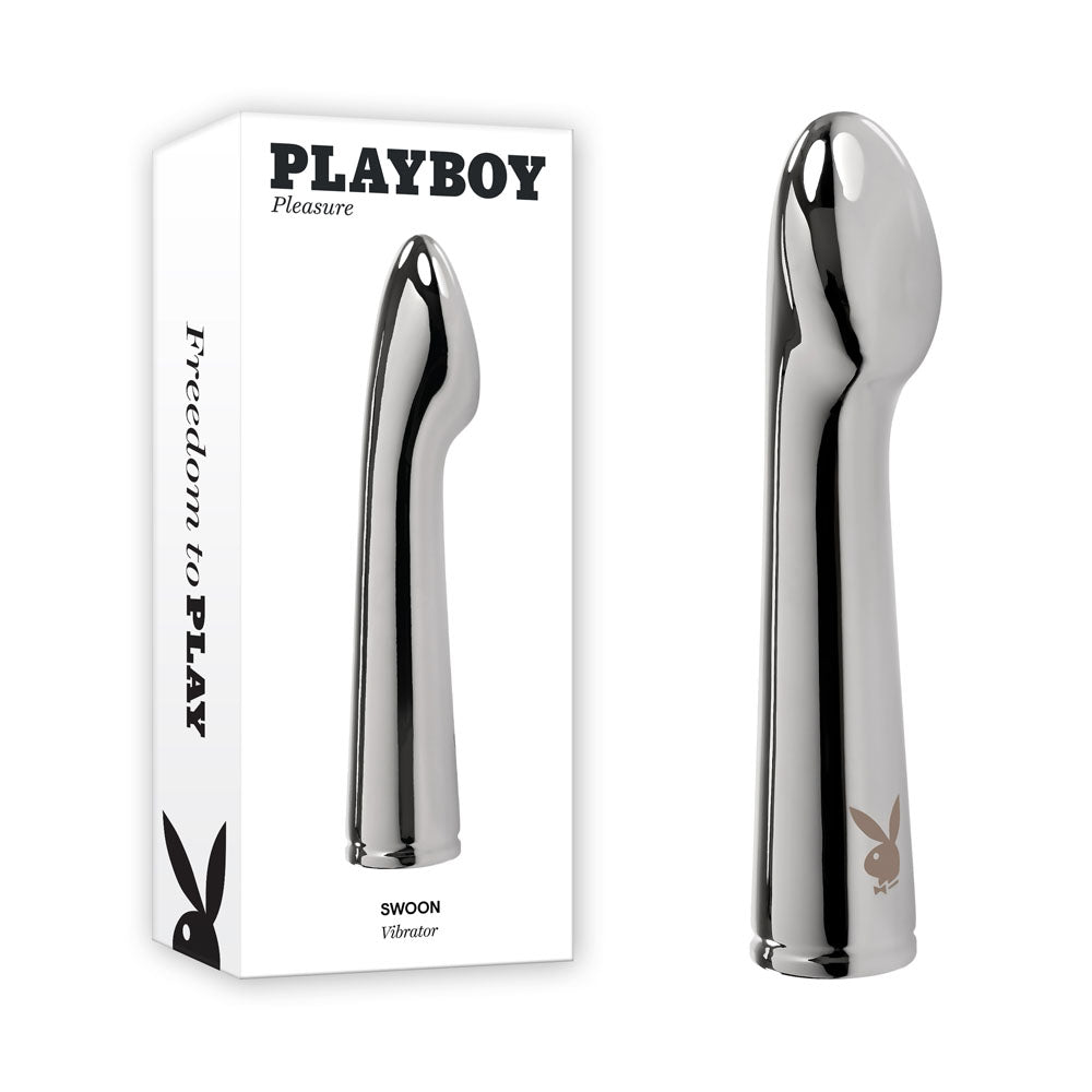 Buy Playboy Pleasure SWOON - Chrome 14 cm USB Rechargeable Vibrator at NZ’s Mega Adult Toys Store. Discover premium sex toys with discreet shipping at the best price in NZ