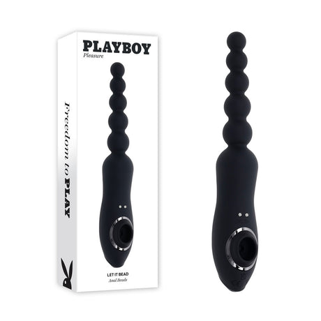 Buy Playboy Pleasure LET IT BEAD - Black 23.1 cm USB Rechargeable Vibrating Anal Beads with Clitoral Suction at NZ’s Mega Adult Toys Store. Discover premium sex toys with discreet shipping at the best price in NZ