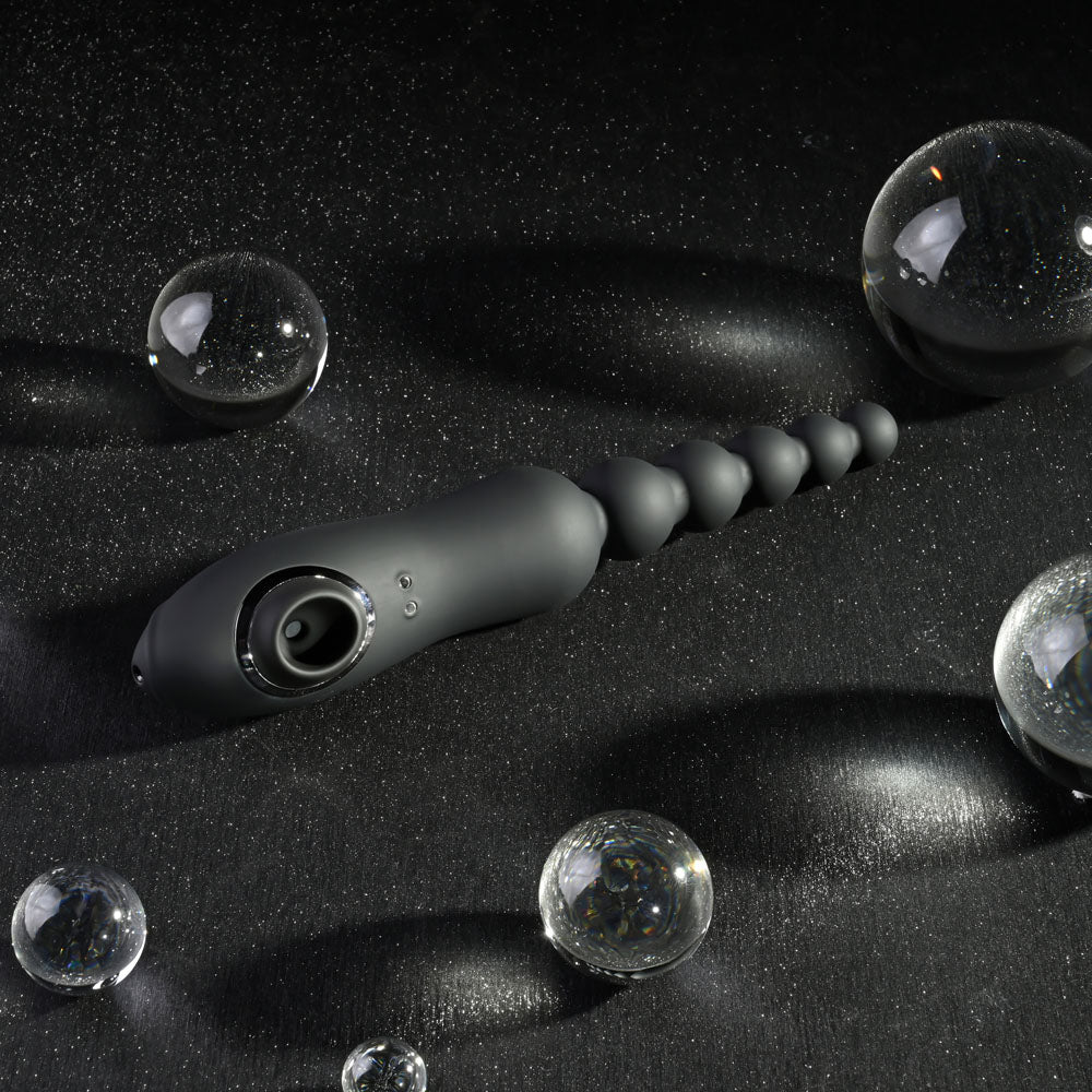 Buy Playboy Pleasure LET IT BEAD - Black 23.1 cm USB Rechargeable Vibrating Anal Beads with Clitoral Suction at NZ’s Mega Adult Toys Store. Discover premium sex toys with discreet shipping at the best price in NZ