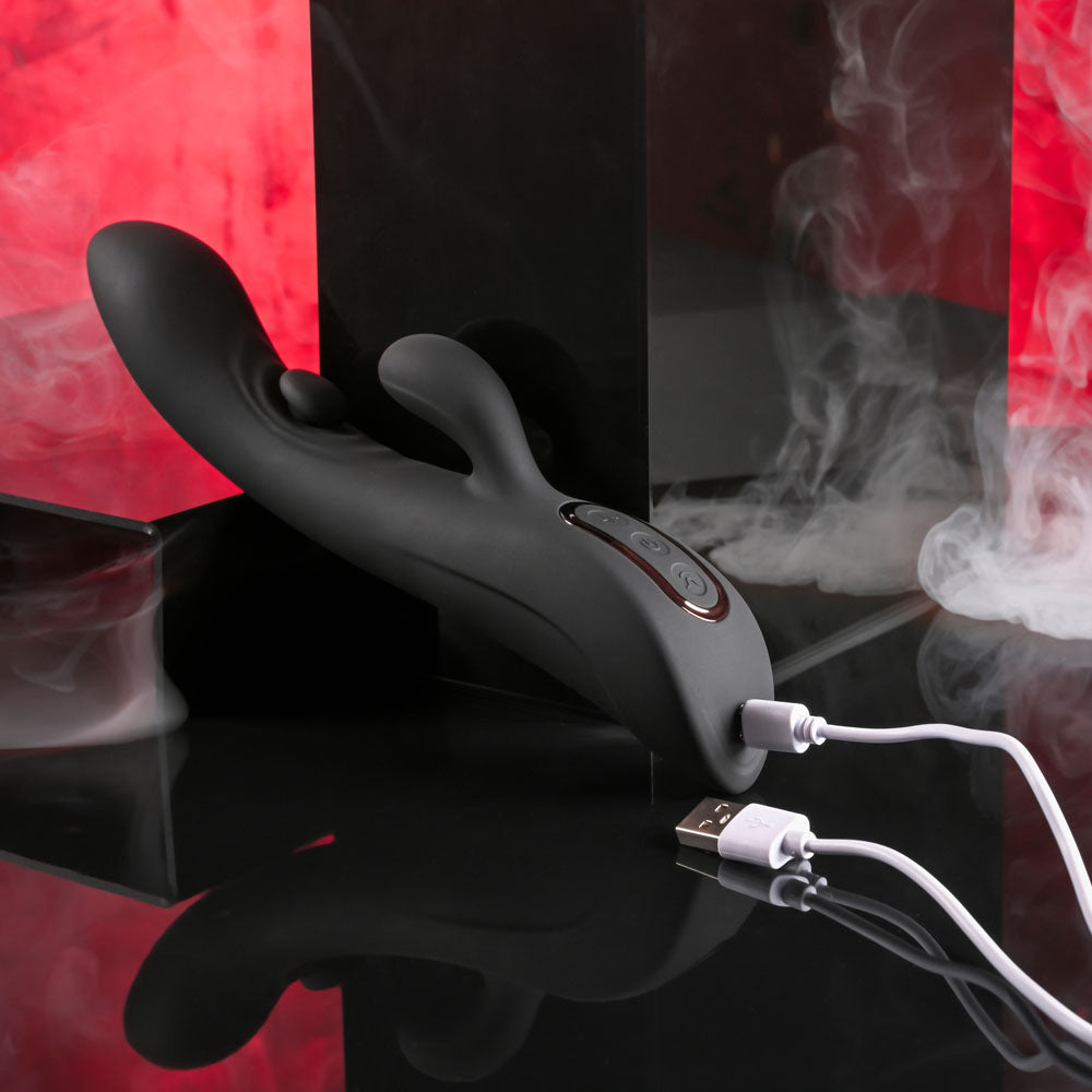 Buy Playboy Pleasure THATS THE SPOT - Black 23.3 cm USB Rechargeable Rabbit Vibrator with G - Spot Tapper at NZ’s Mega Adult Toys Store. Discover premium sex toys with discreet shipping at the best price in NZ